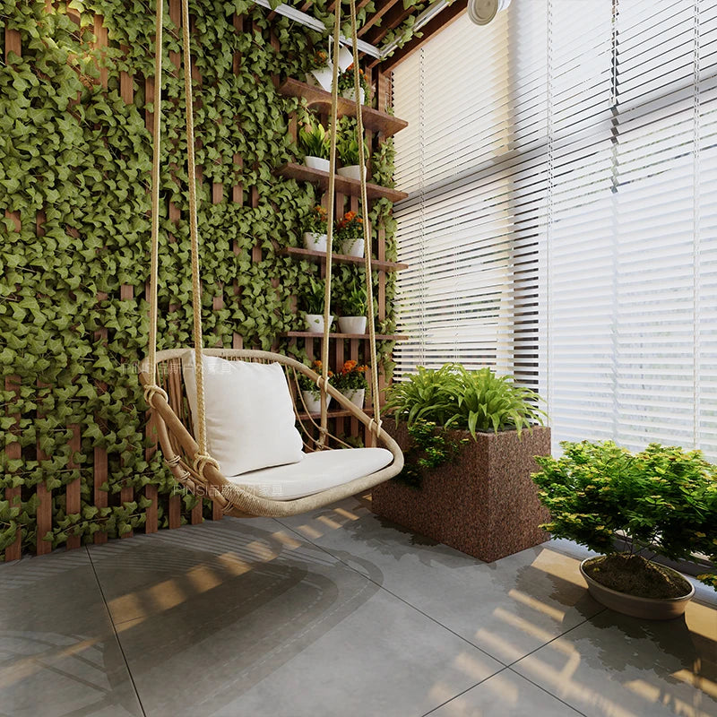MJY hanging basket rattan chair single double swing sofa indoor cradle ceiling rattan chair