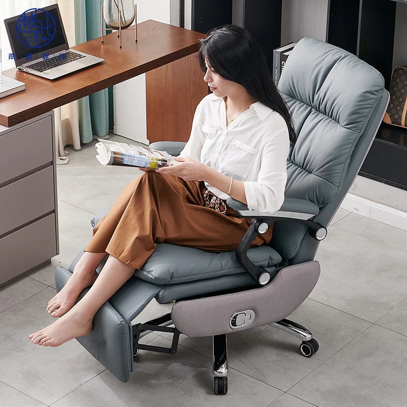 Modern Home Office Executive Chair with Linkage Armrests Relaxation Function Comfortable Workstation Chair