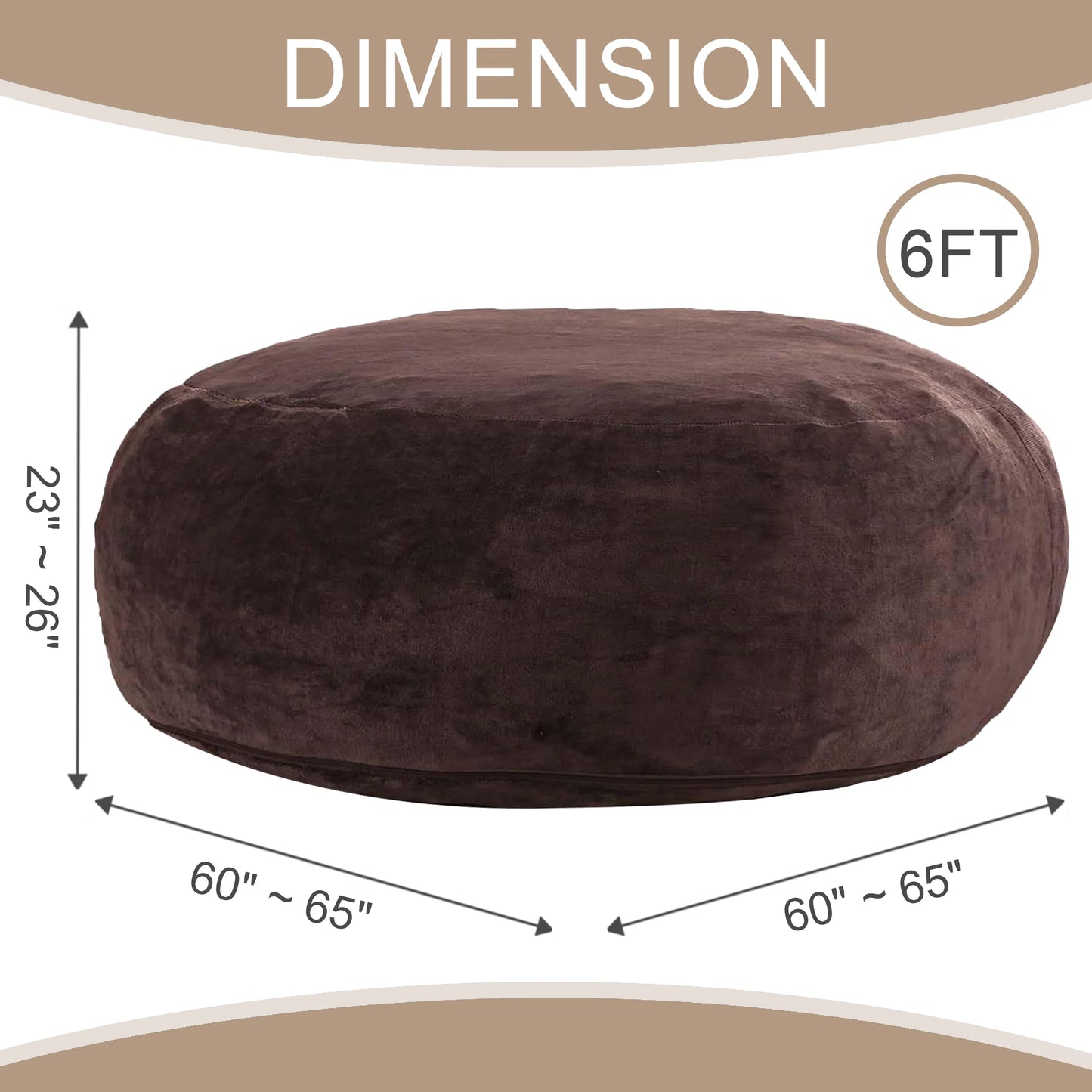 Bean Bag Chair for Adults,6FT Oversize Floor Bean Bags Offers Ample Space for Adults,Memory Foam Giant Bean Bags,Lounger Versati