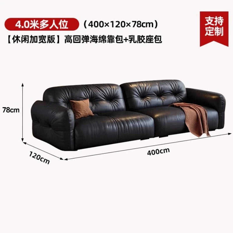 200 220 240 260 280 300 320 340 360 380 400 cm Luxury cowhide genuine leather sofa couch living room sofas Armchair furniture