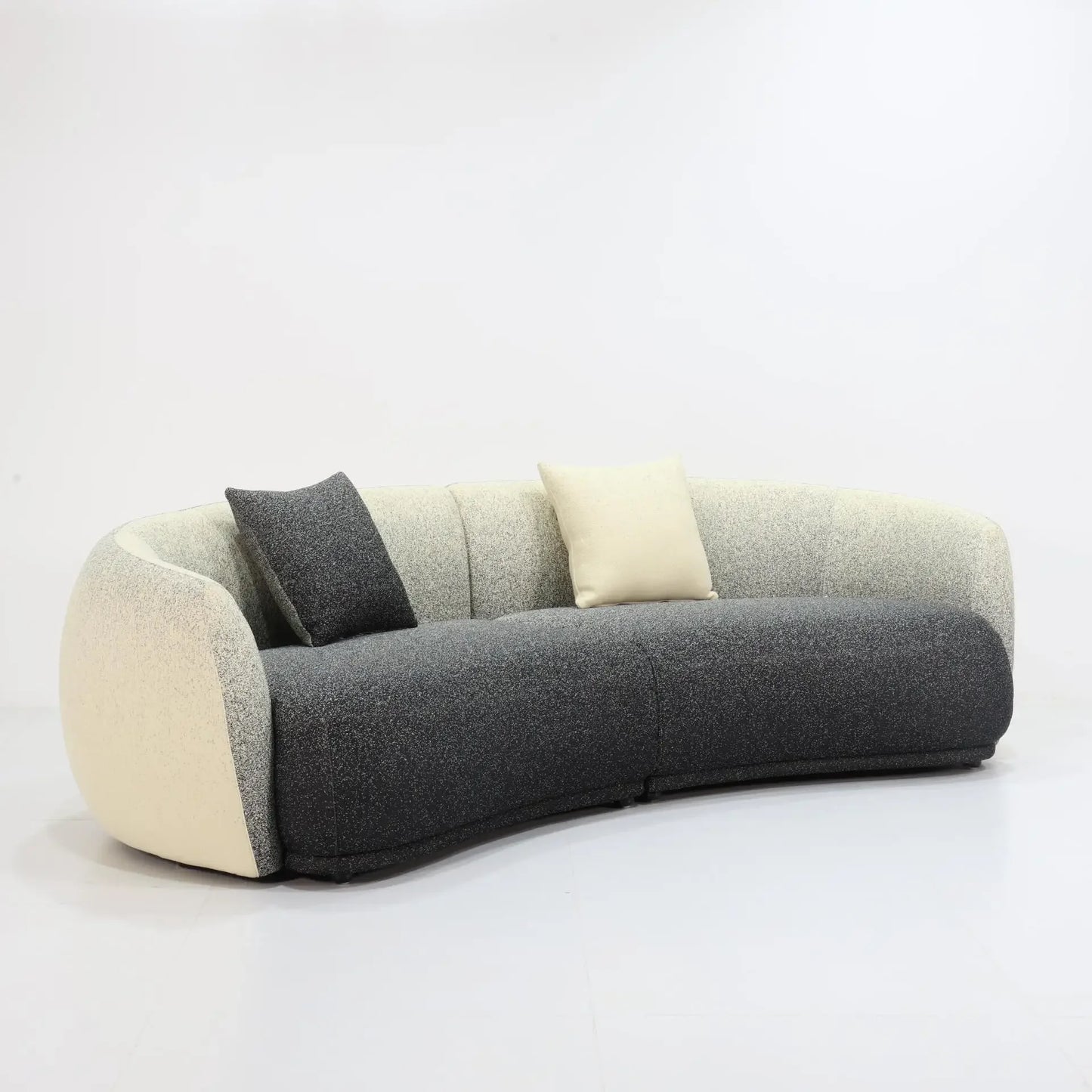 Cream wind special-shaped sofa, Italian minimalist living room cashew fabric curved sofa