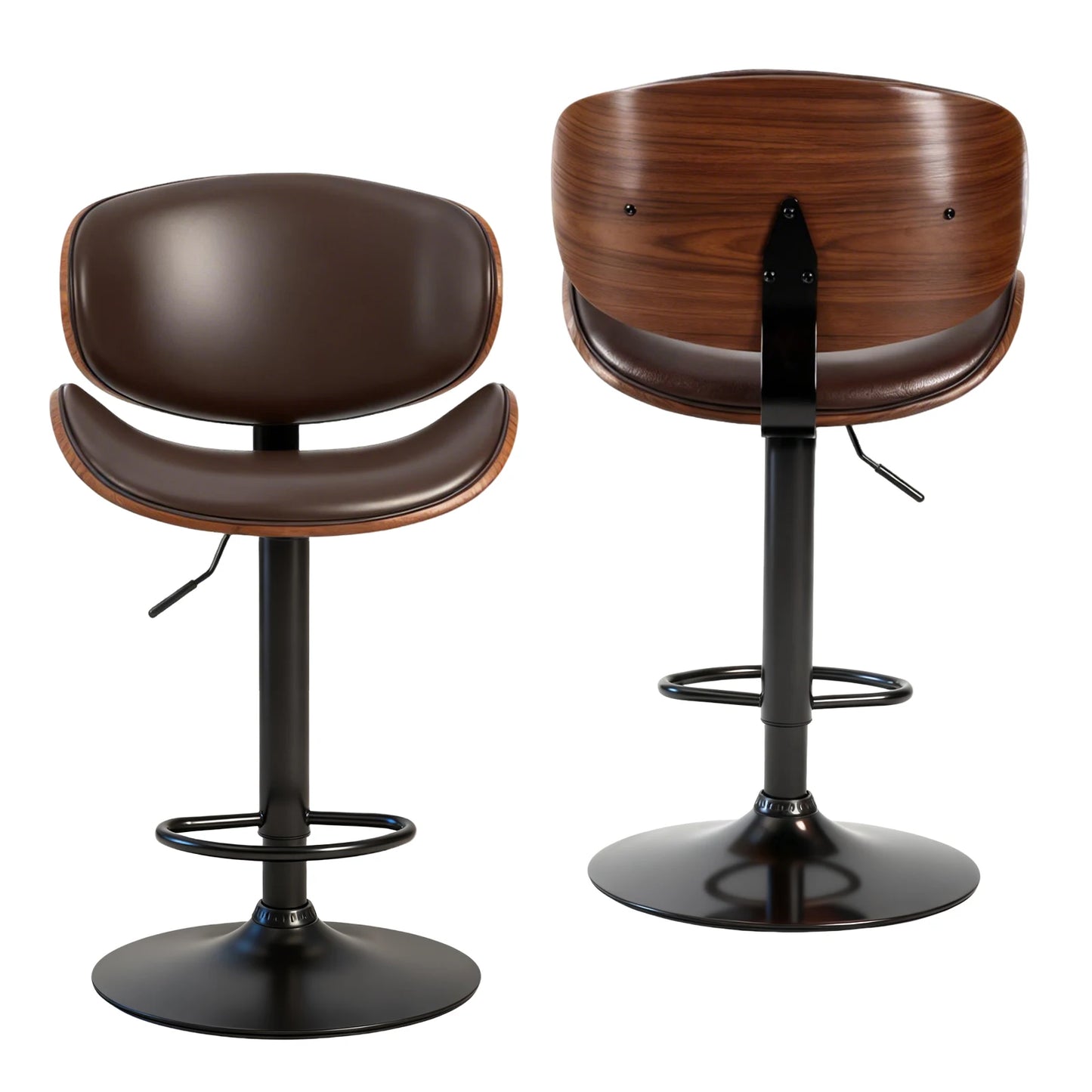 JHK – chaise d'ordinateur de bureau ergonomique pivotante et réglable, Support lombaire en cuir PU avec dossier et repose-pieds pour le bureau