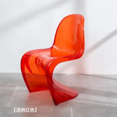 z Beauty Nordic Creative Acrylic Plastic Dining Chair Ghost Chair Crystal Stool Net Red Transparent Chair