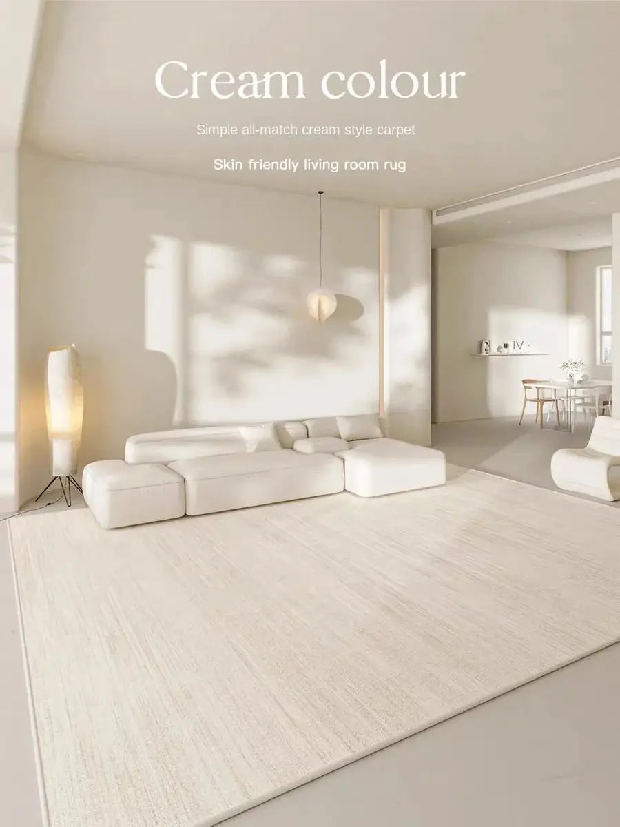 VIKAMA Light Luxury Cream Ins Style Soft Comfortable Absorbent Washed Quilt Living Room Bedroom Cloakroom Carpet Bedside Rug