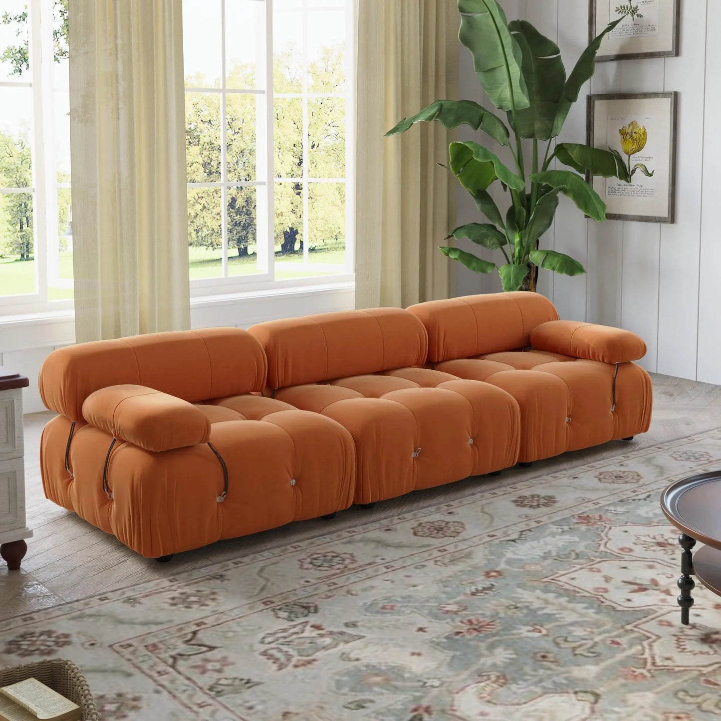 Living Room Furniture Mario Bellini Modern Nordic L Shape 3 4 5 6 7 Seater White Velvet Modular Sectional Sofa Couch Set