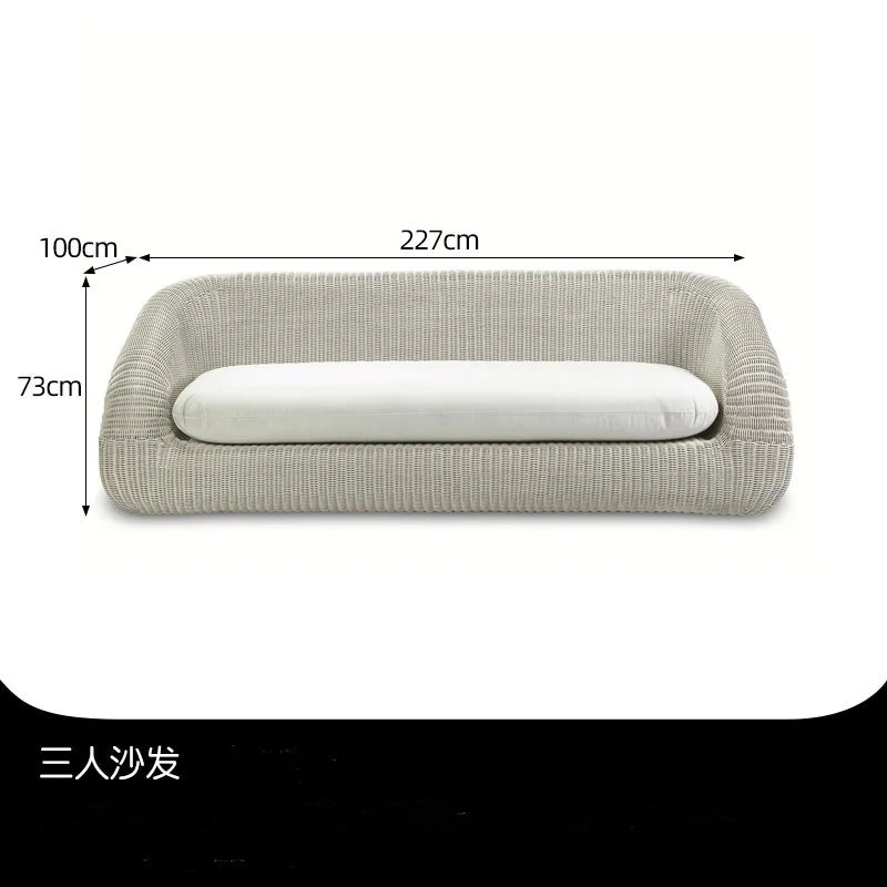 Outdoor courtyard rattan sofa rattan chair leisure sun room outdoor garden terrace round rattan sofa chair open-air furniture