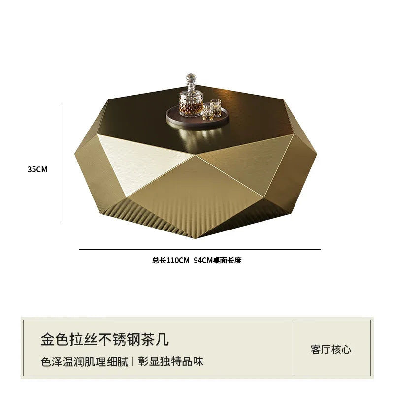 VV Italian minimalist gold diamond coffee table designer high-end small apartment hotel KTV special-shaped light luxury living r