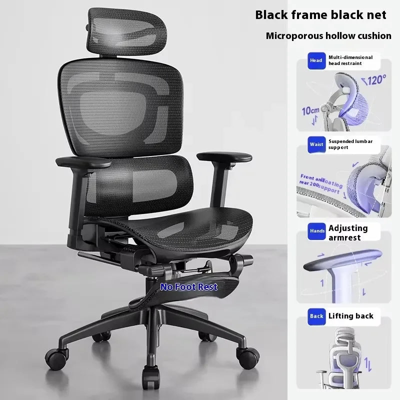 Ergonomic Office Chair with Lumbar Support Adjustable 3D Armrests Recline Tilt Function Mesh Seat for Home Office