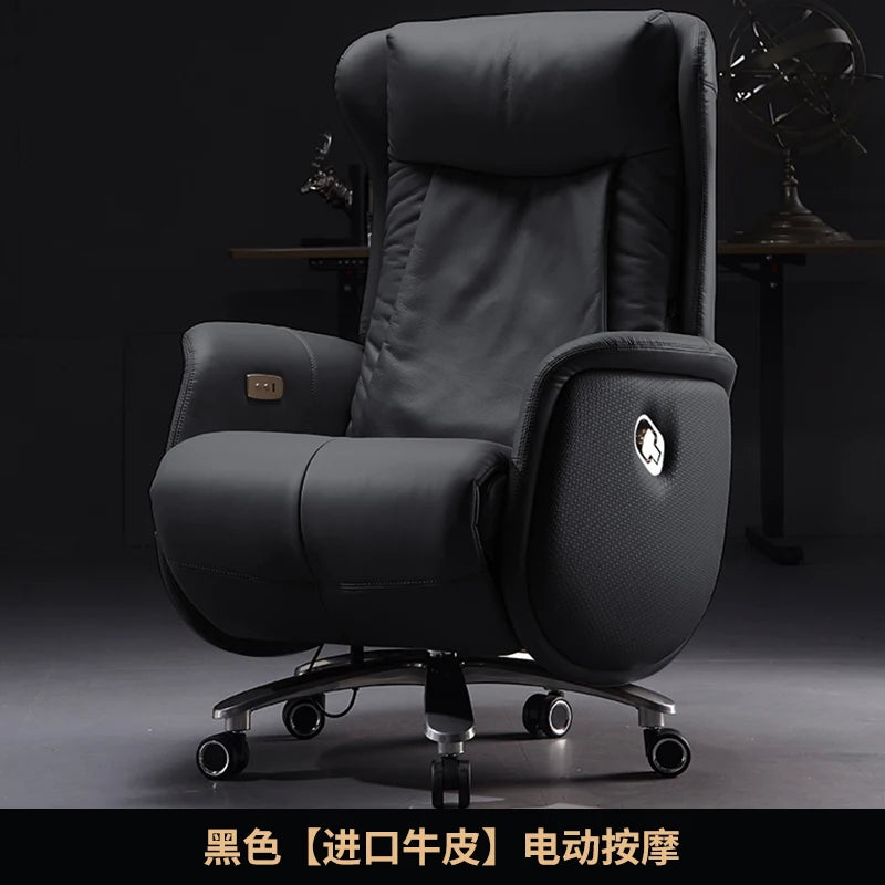 Computer Armchair Solid Wood Frame Furniture 7-Point Vibrating Ergonomic Chair With Wheels Electric Footrest Office Gamer