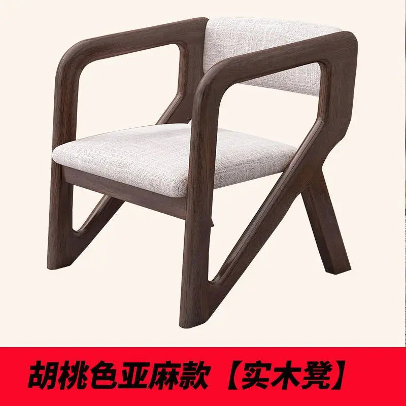 Walnut solid wood chair high value ins style book desk chair living room study back chair simple dining