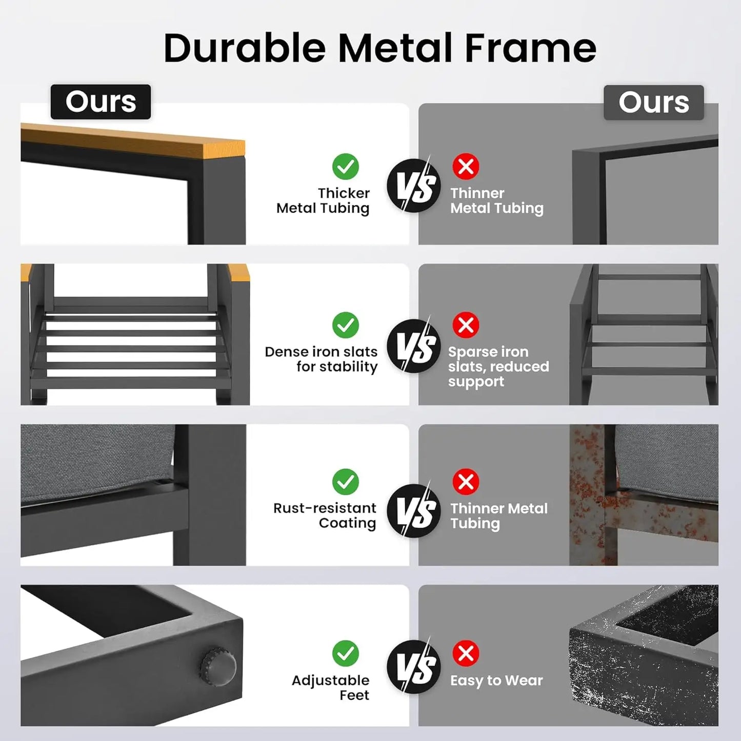 4-Piece All-Weather Patio Set with Coffee Table, Durable Metal Frame and Thick Cushions for Outdoor Spaces