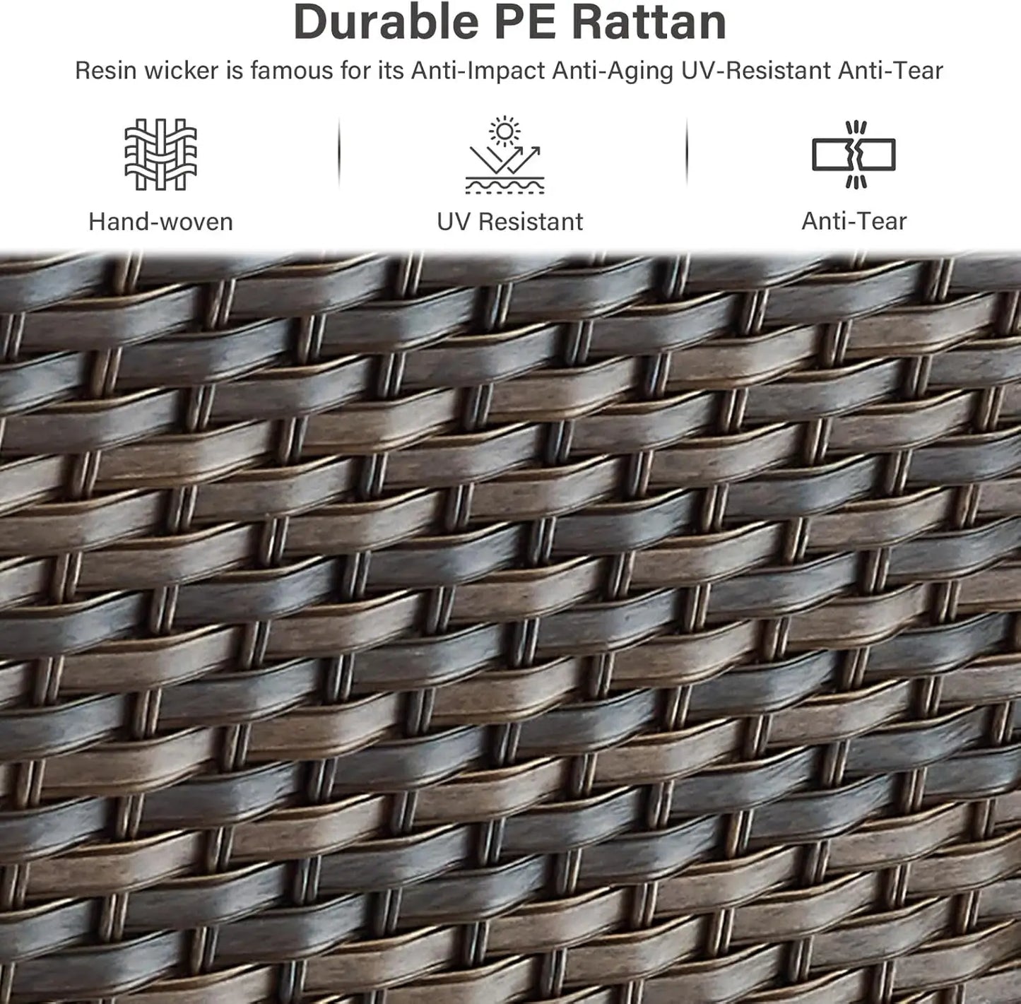 Patio Club Chair Wicker Chairs - Outdoor High Back Chair Set of 2 Patio Furniture Set Rattan Seating with Removable Cushi