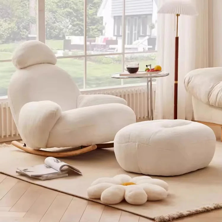 Nordic Modern Luxury Living Room Chairs Sofa Rocking Lounge Single Lazy Reclining Adult Bedroom Relax Magical Furniture