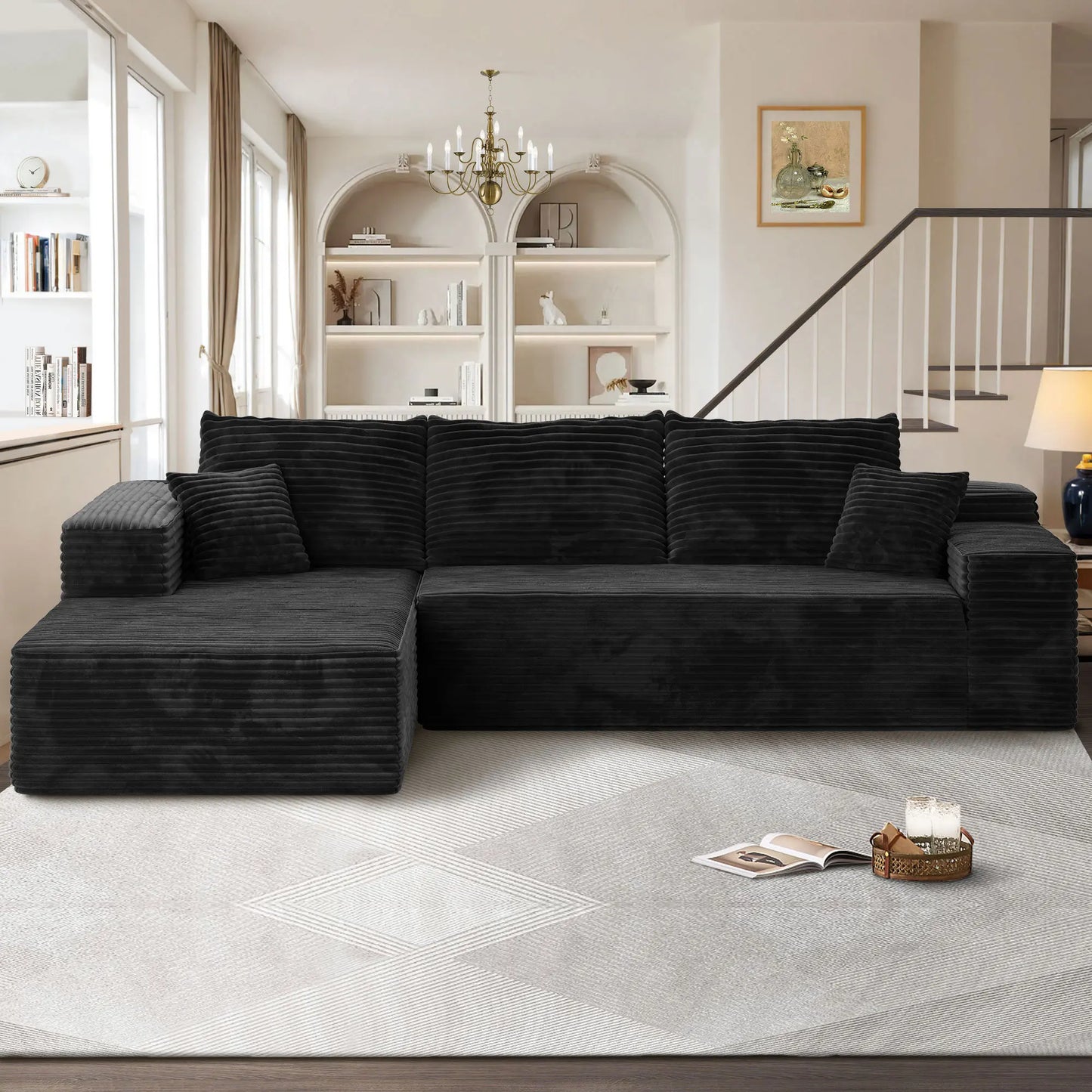 Modern Giant Memory Foam Vacuum-Compressed Sofa Bed Couch Built-Up Style for Living Room Bedroom Fabric Upholstery for Hotels