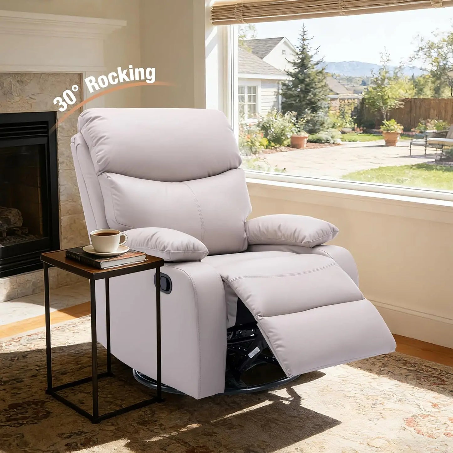Swivel Rocker Recliner Chair for Adults, Rocking Small Recliner Chairs for Small Spaces, Glider Chairs Recliner Lazyboy Single S