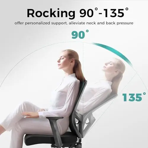 Ergonomic Office Chair with Lumbar Support, Adjustable Armrest & Seat Cushion, BIFMA & SGS Certified