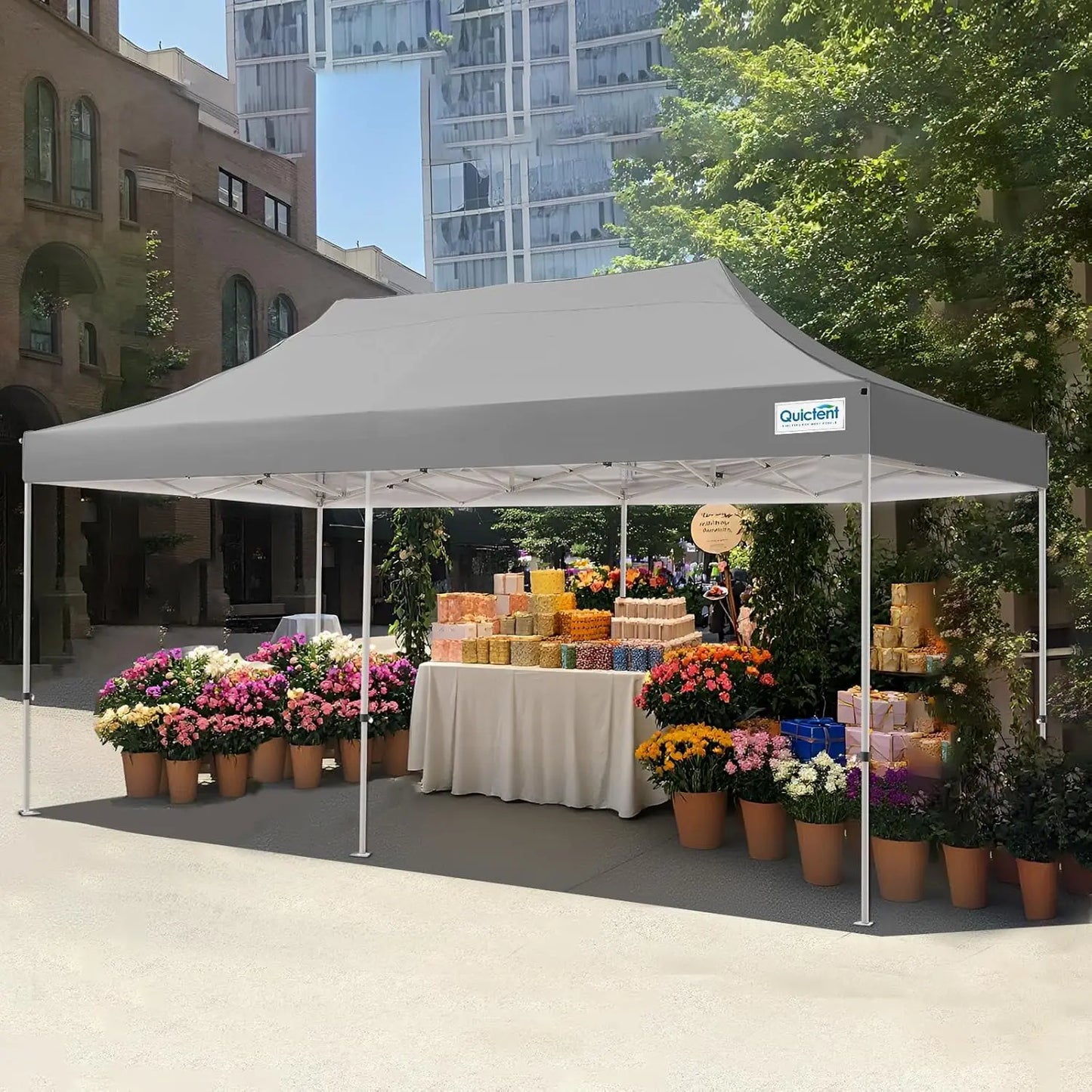10x20 Heavy Duty Pop up Canopy Tent, Commercial Grade Instant Shelter with Wheeled Bag for Outdoor, Parties,, Customized