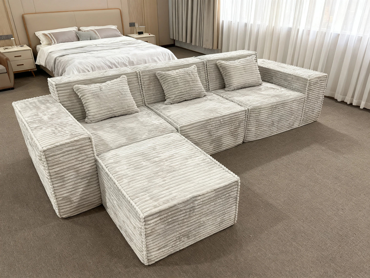 Compressed SofaNew Design Living Room Furniture L-Shape Sectional Sofa Comfortable Fluffy Vacuum Compressed Comfy Sofa Set Modul