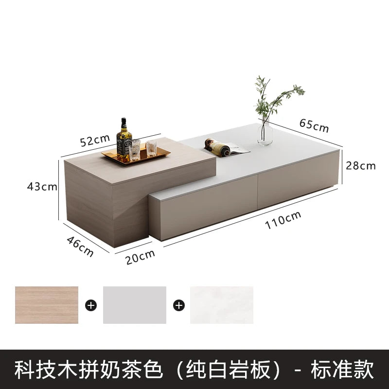lifting Telescoping lounge coffee table living room Lift top Design Luxury Side Table Storage Tavolino Soggiorno Furniture