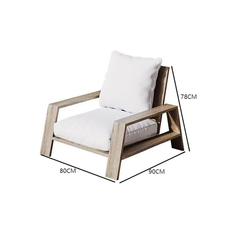 Outdoor Simple Terrace Hotel Villa Patio Solid Teak Sofa Furniture