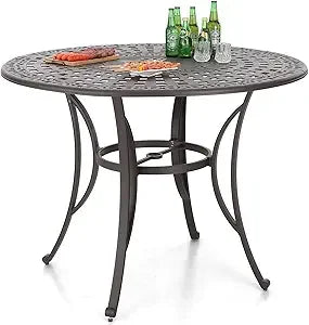 Sophia & William Cast Aluminum Patio Bar Chairs Set of 2, Bar Height Swivel Outdoor Bar Stools Chairs, Counter Height Outdoor Ba