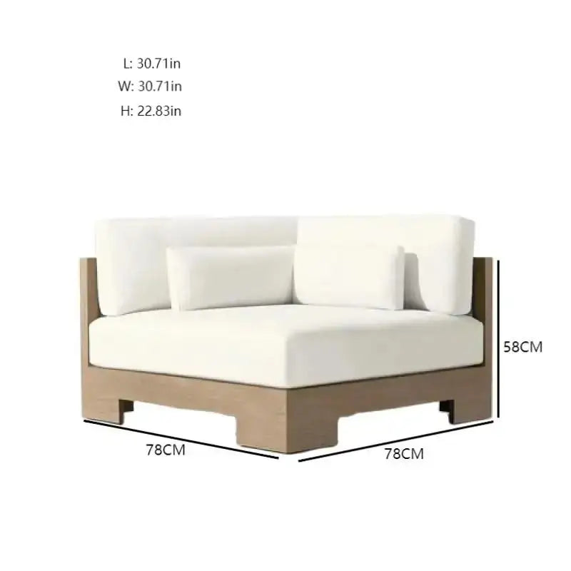 Outdoor Patio Garden Set all Weather Teak Wicker Ubud Modular U-Sofa Sectional Luxury Outdoor Furniture