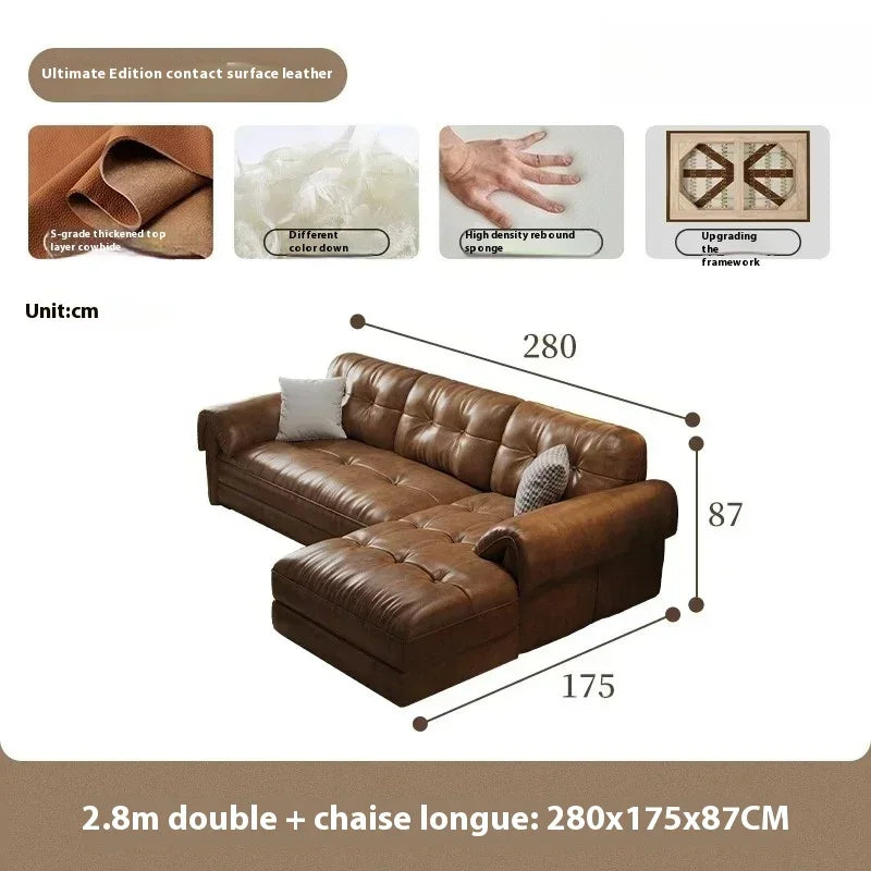 Minimalist Brown Sleep Sofa Faux Leather Designer Loveseat Lazy Sofa Couch Cloud Divano Da Soggiorno Living Room Furniture