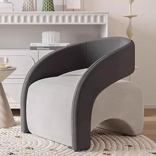 A Nordic Light Luxury Curved Balcony Chair Design Sense Living Room Lazy Single Sofa Leisure Chair