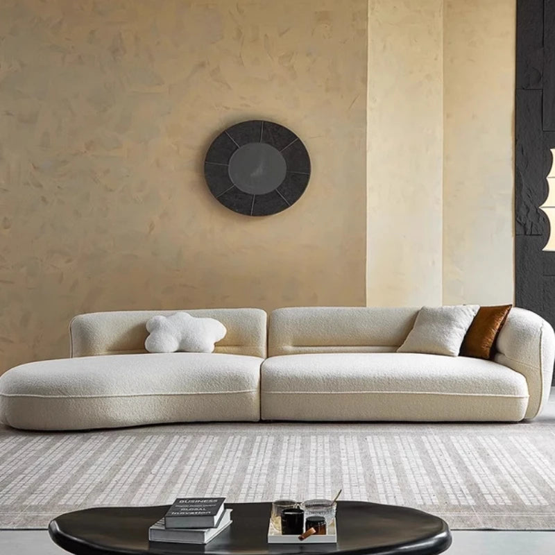 Interior Cream Style Modern Living Room Sofa Simple Designer Minimalist Relaxing Aesthetics Decor Muebles Lounge Suite Furniture