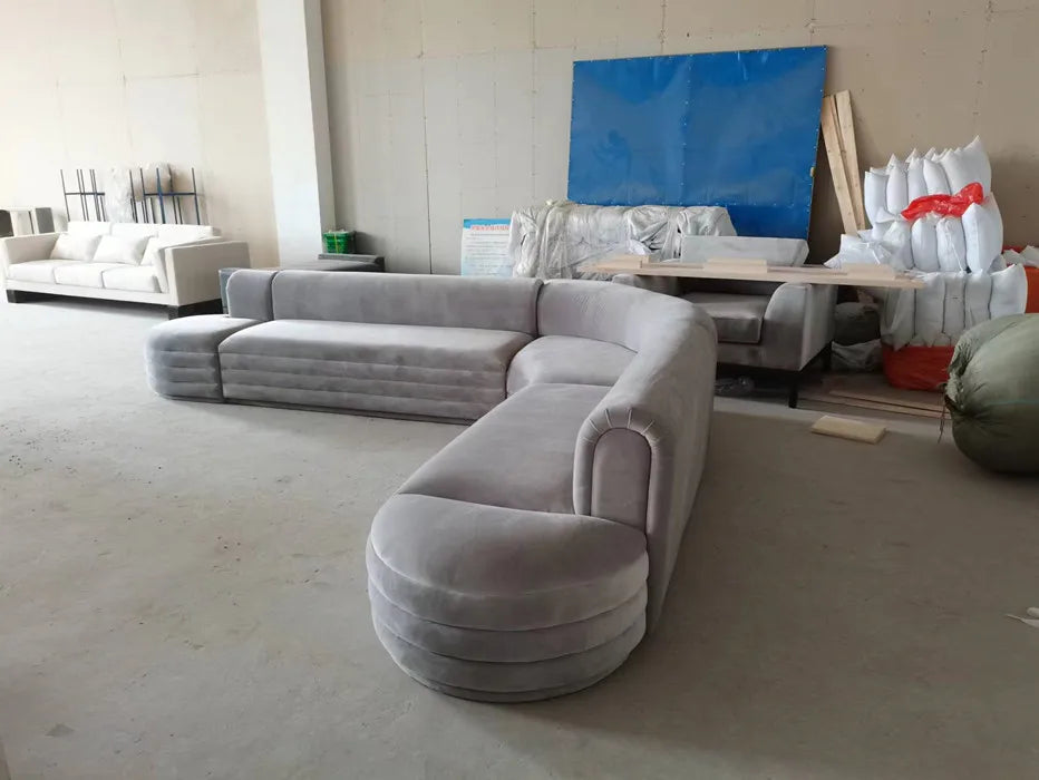 Beauty salon sofa, modern simple XL Nordic Light luxurious curved fabric, irregularly shaped lounge
