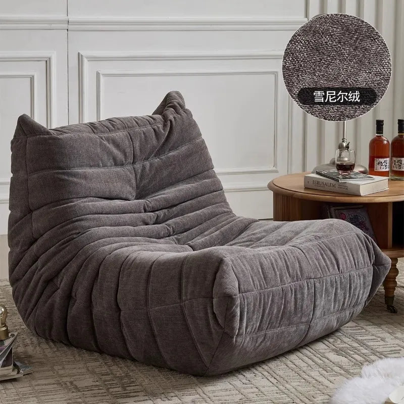 Caterpillar Togo Single Recliner Lazy Sofa Wabi-Sabi Style for Living Room Bedroom Balcony Leisure Reclining Sleep 78x103cm