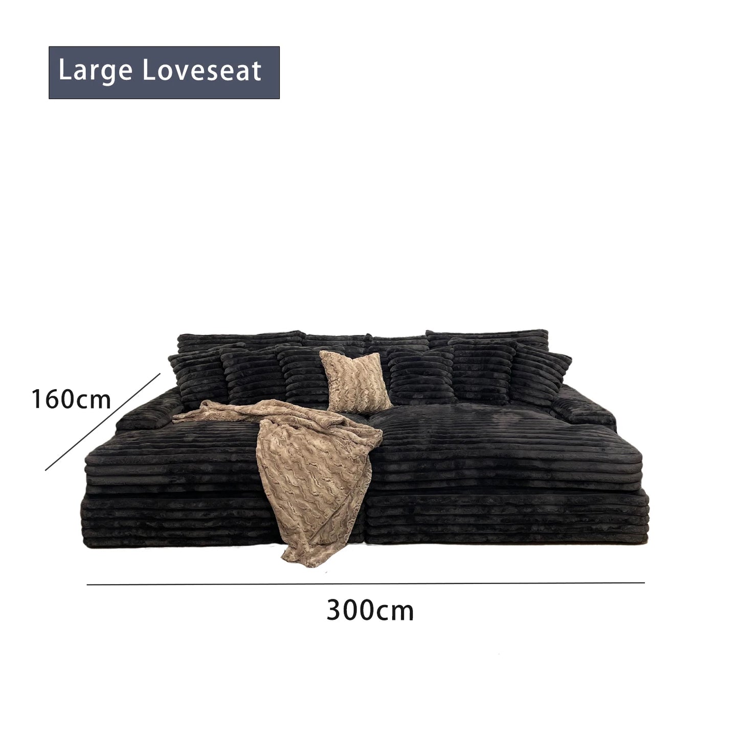 Custom ATUNUS American Thick Striped Corduroy Plush Modular Sectional Sofa Couch Set Compression Fabric Living Room Sofa