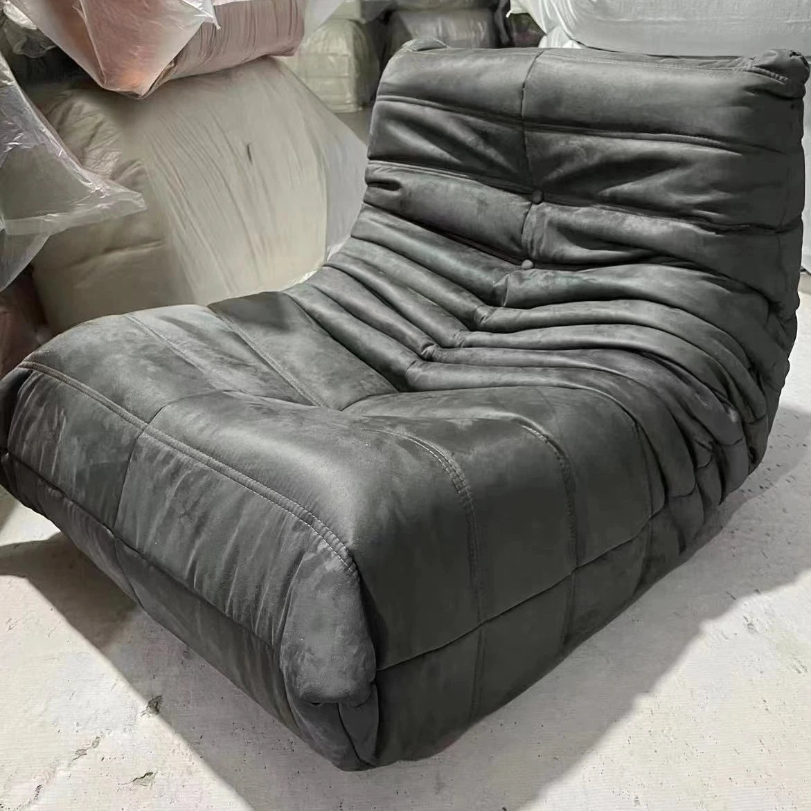 Lounge Bean Bag Chair for Adult Armless Lazy Floor Sofa Fireside Chair for Living Room Gaming Room Bedroom Soft Corduroy Couch