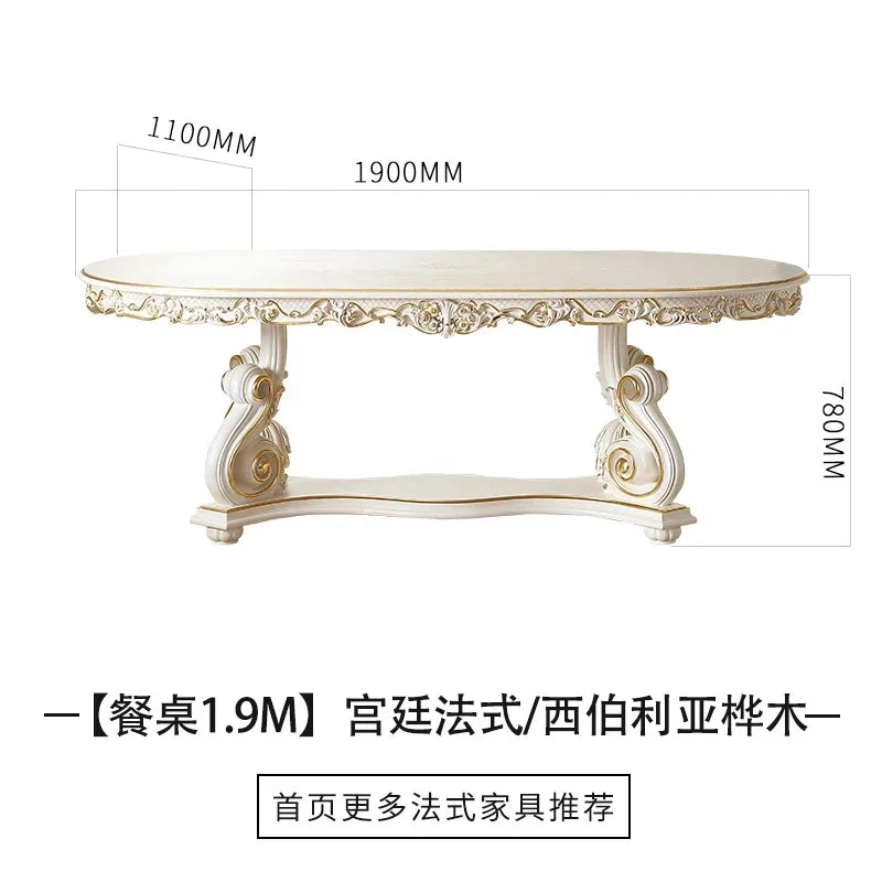 ssK178 A55 Palace French Rococo dining table and chair combination 1.9M European-style villa classical dining table luxury custo