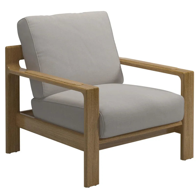 Nordic outdoor sofa balcony courtyard garden open-air waterproof and sunscreen high-end teak sofa coffee table combination