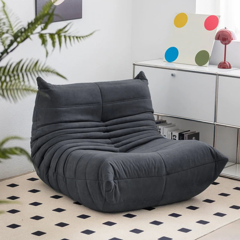 Single Seated Foam Sofa Armless Floor Sofa Lazy Couch Living Room Bedroom Balcony Leisure Chair Reading Chair Fireside Chair