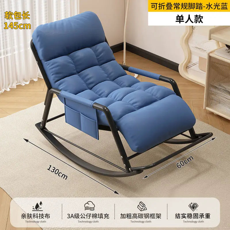 Recliner Rocking Chair Sitting and Sleeping Dual-purpose Lunch Break Chair Balcony Home Leisure Lazy Sofa Chair Ergonomic
