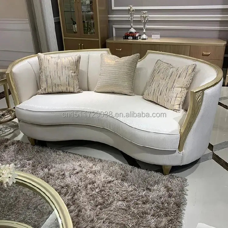 Hot Selling Luxury Modern Italian Wooden Frame Fabric Living Room Furniture Sofa Set