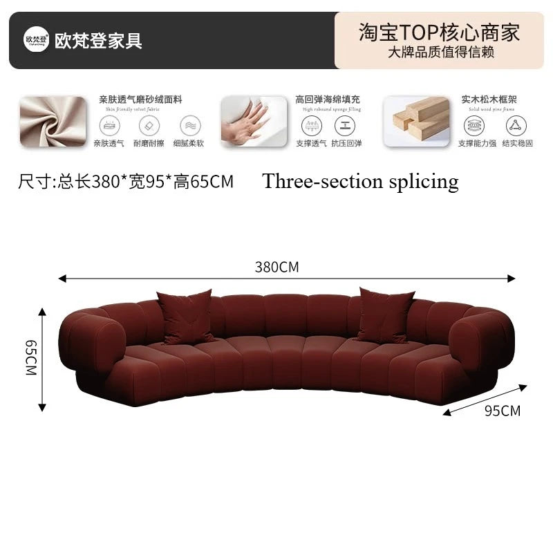 # Nordic Semi Circular Arc Sofa Modern Designer Beauty Salon Reception Office Sofa Hotel Rest Area Office Furniture Transat