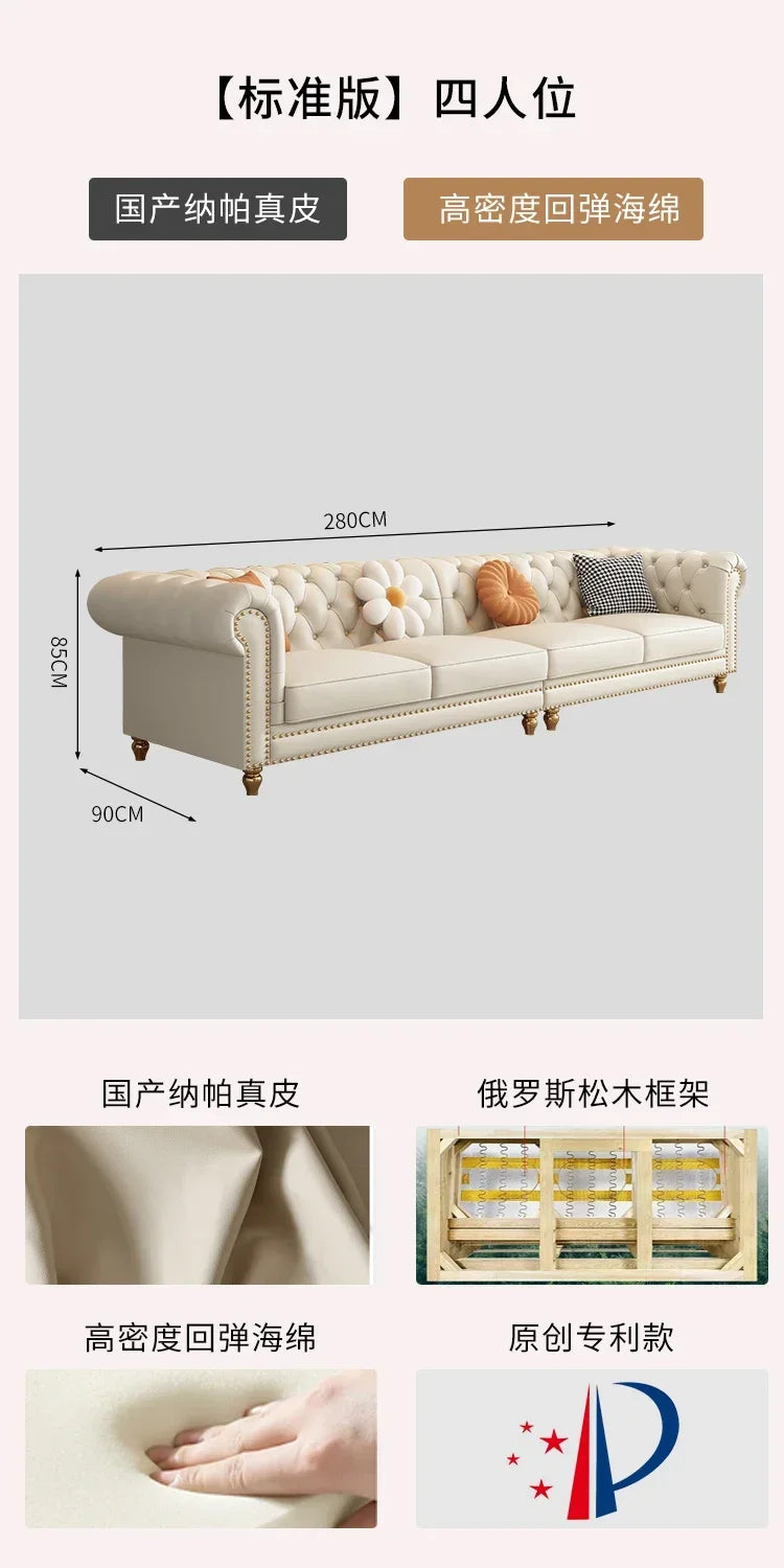 Designer Genuine Leather Sofas Fancy Living Room Lounge Floor Sofa Loveseat Modern Canape Salon De Luxe Apartment Furniture