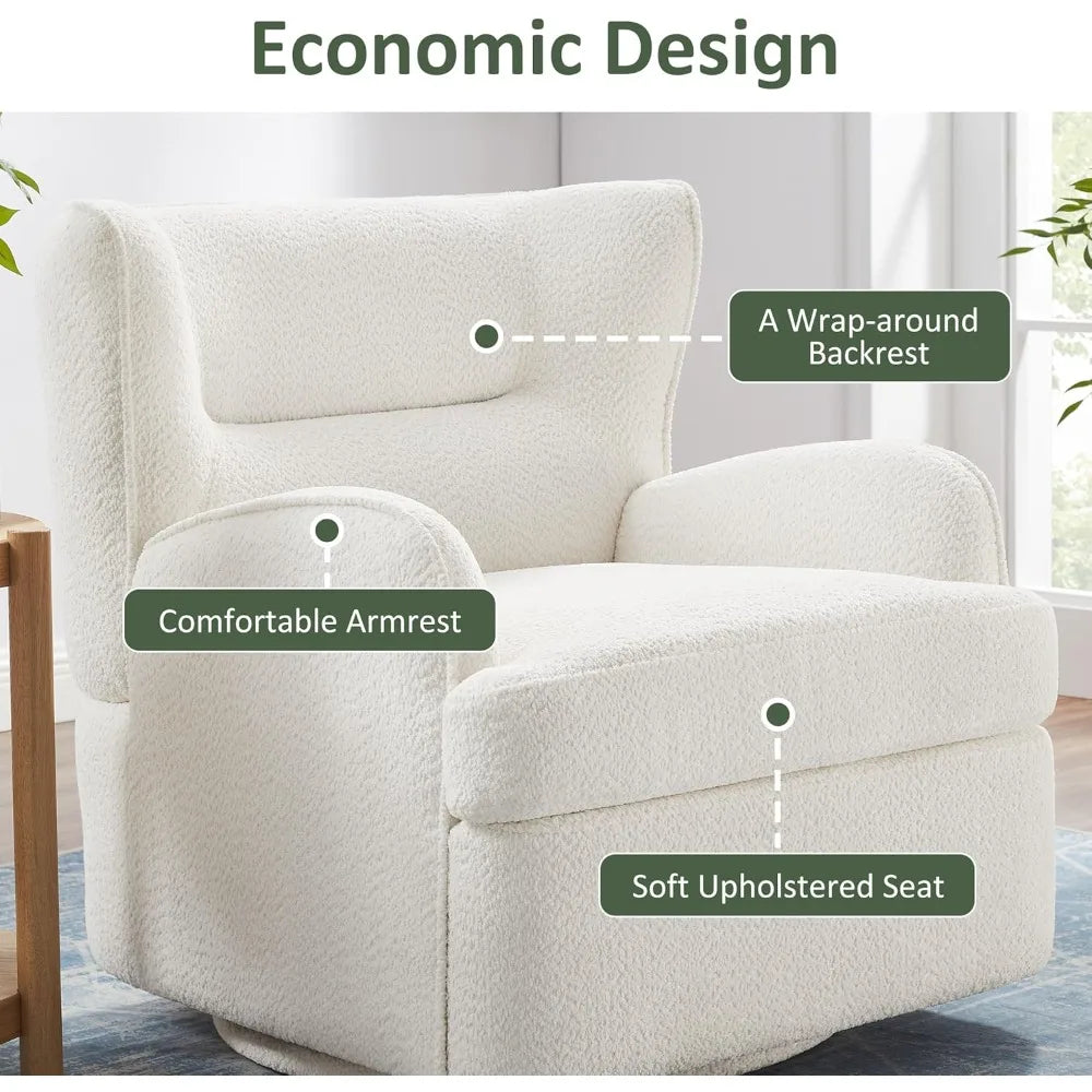 Swivel Accent Chair,Modern 31.50 Upholstered Armchair, Comfy Accent Chair for Living Room,Bedroom, Corner, Reading