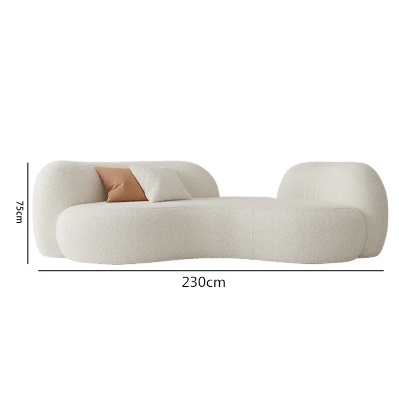 Cream wind sofa, new reception curved sofa in the living room