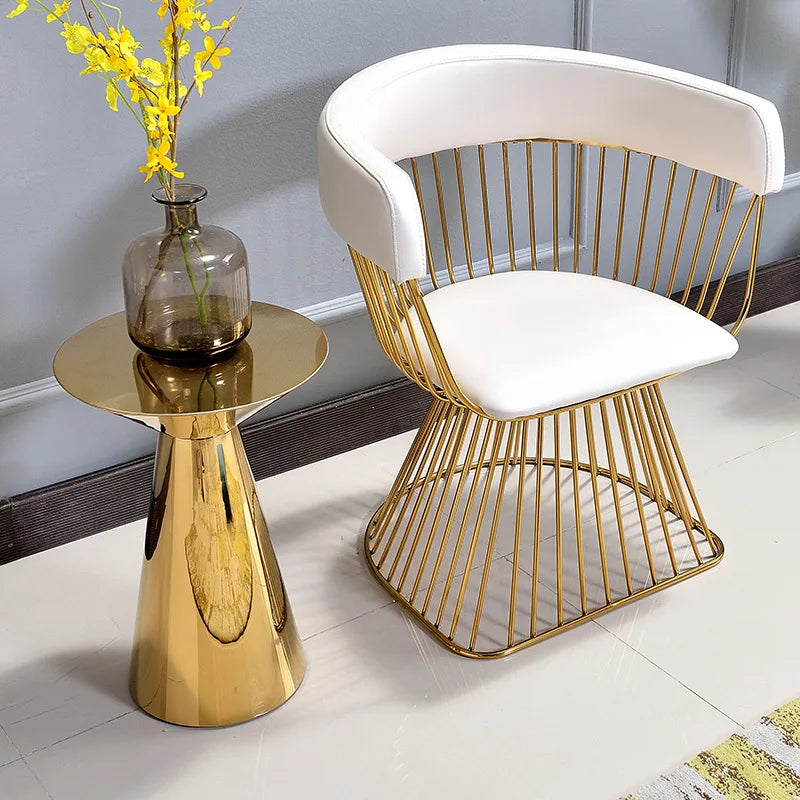 ForNordic Wrought Iron Home Single Chair Sofa Dining Chair pink Lounge Chair Can Be Customized Colors