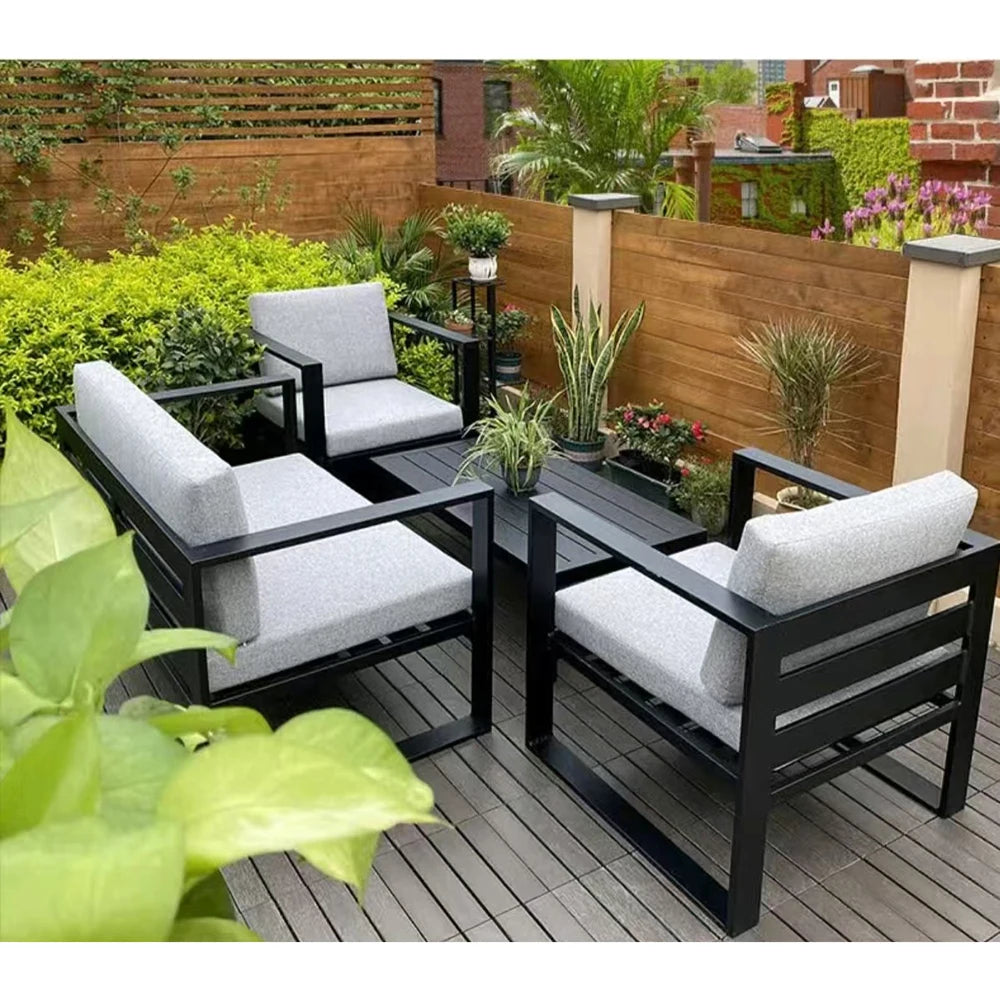 Modern Outdoor Sofa Set for Courtyard Hotel Park & Living Room Wholesale Metal Garden Furniture for Apartment Use