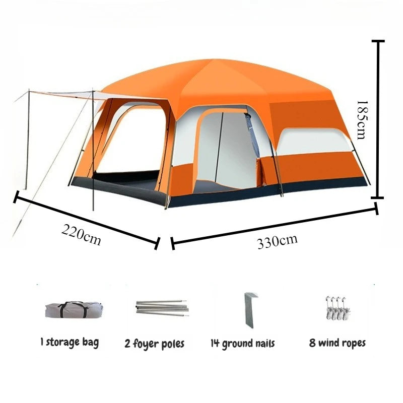 Sunshade Waterproof Tent Portable Wear Resistance Camping Tents Outdoor Stable Windproof Large Spaces Four Season Shelters