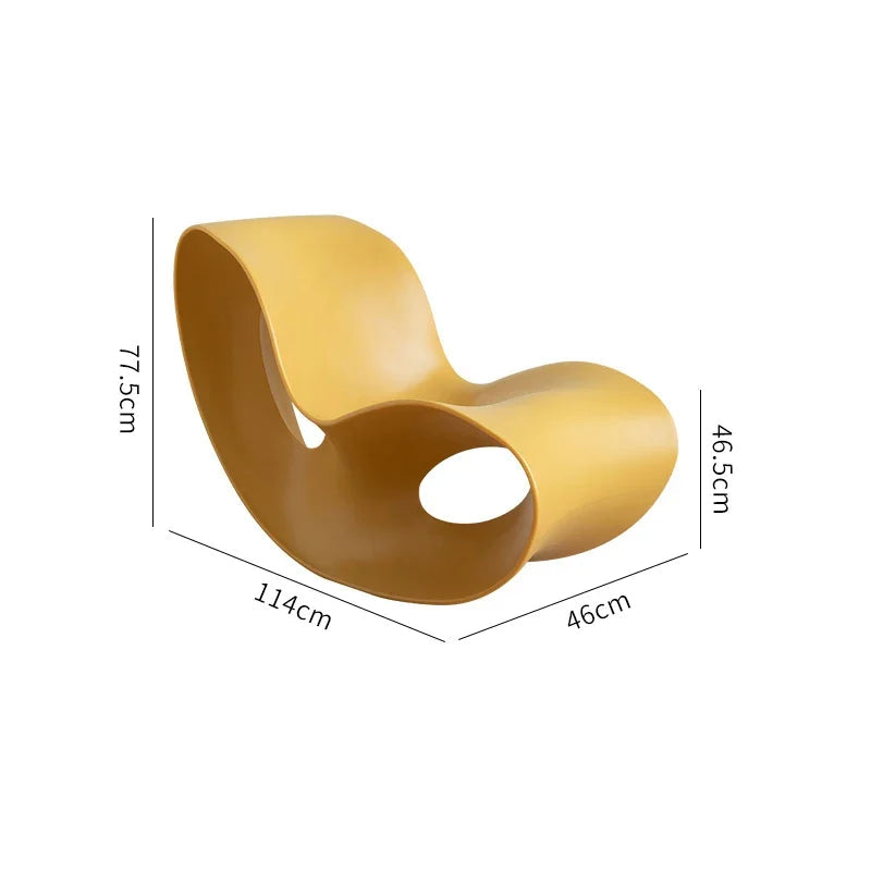 Modern Voido Design Rocking PE Plastic Lounge Chair Rotational-molded Polyethylene Lazy Sofa Chair Ins Post-modern Homestay