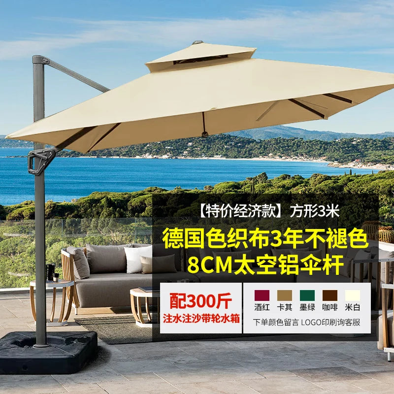 Outdoor Parasol Garden Umbrella Villa Balcony Awning Outdoor Stand Large Roman