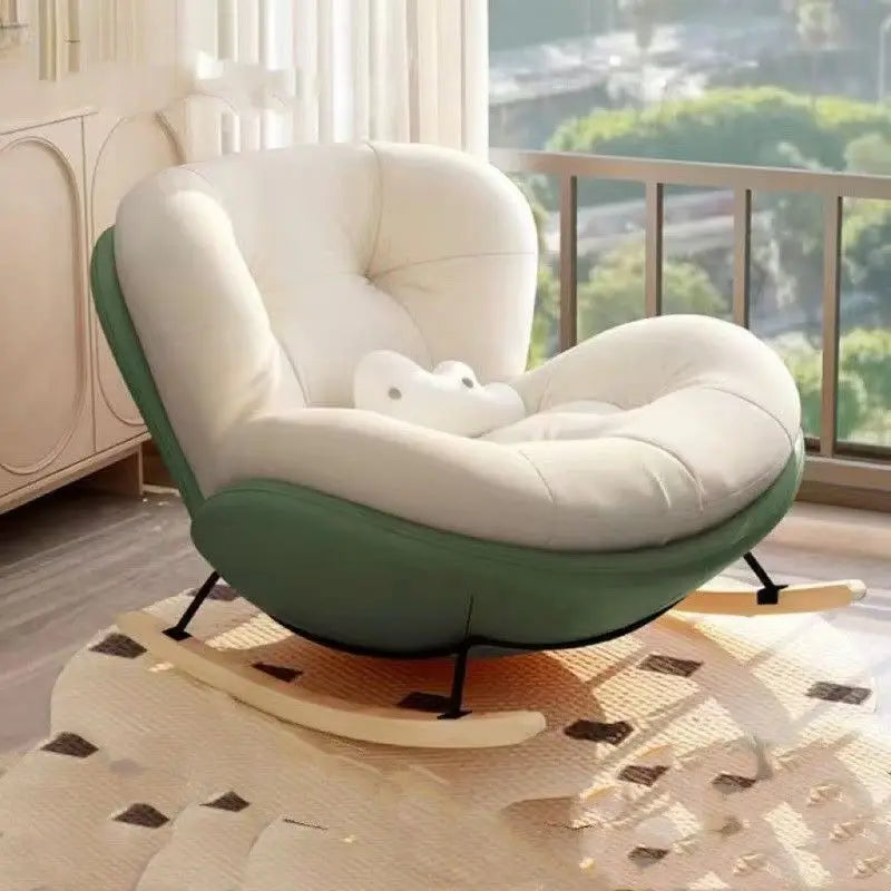 Rocking Chair Plus Size Adult Rocking Chair Rest Nap Lazy Sofa Simple Eggshell Rocking Living Room Leisure Recliner Sofa