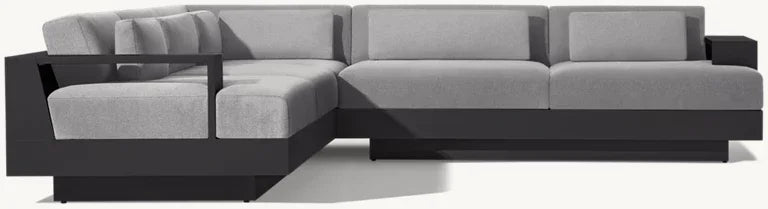 Customized Aluminum Outdoor Garden Sofa Set Popular For Hotels Courtyards Villas Living Rooms Including Sofa Table