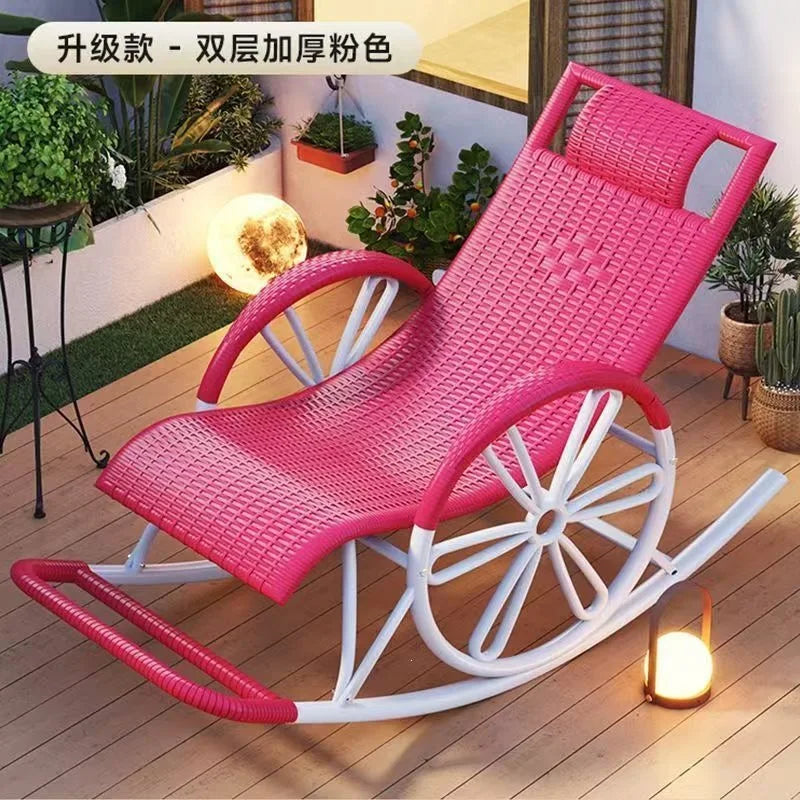 Rocking Reclining Chair Adult Rattan Lunch Break Balcony Home Leisure Sleeping Living Room Elderly Free Chair